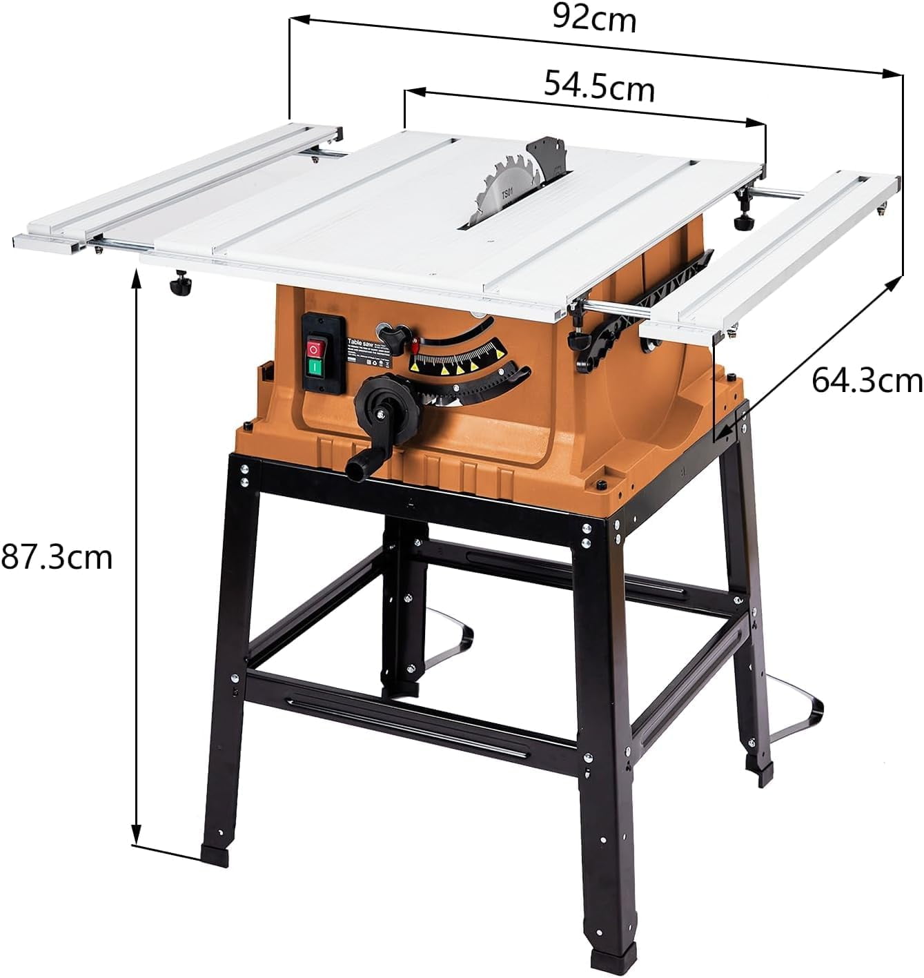 Garvee Table Saw 10 Inch, 15 Amp 5000RPM Powerful Tablesaw With Stand & Protective Cover, Tabletop Saw 90° Cross Cut & 0-45° Bevel Cut, Adjustable Depth, for Woodwork