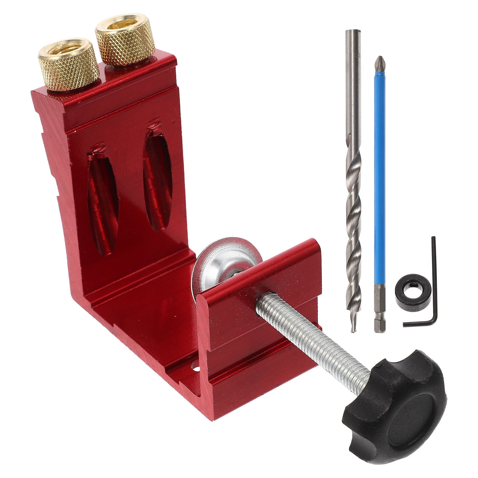 Pocket Hole Jig Kit, Pocket Hole Drill Guide Jig Set for 15° Angled Holes,  for Woodworking Angle Drilling Holes A 