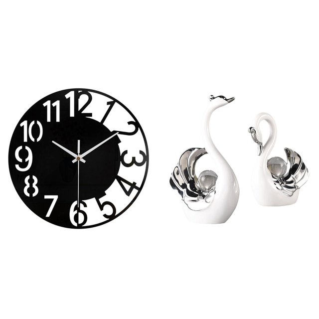Reloj De Pared Decorativo Acrílico Con Forma De Cisne, Silencioso, Fácil De Leer, Sencillo, Redondo, Grande, Para Decoración Del Hogar Y La Oficina, Regalo De Inauguración De La Casa.