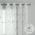 thumbnail image 2 of Haperlare White Sheer Curtains 95 inch Long Grommet Farmhouse Floral Embroidered Voile Sheer Curtains for Living Room Bedroom, White/Gray, 2 Panels, 2 of 7