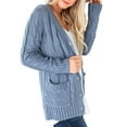 thumbnail image 2 of Mialoley Women Casual Knit Cardigan Solid Color Button Closure Long Sleeve Coat Sweater with Pocket, 2 of 9