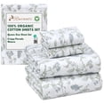thumbnail image 3 of RUVANTI 100% Organic Cotton Sheets - Queen Sheet Set - 4 Piece Percale Weave Bedding, Crisp, Cooling & Breathable, Soft & Durable, 16" Deep Pocket, Hotel Quality Sábanas - Vine Yard, 3 of 7