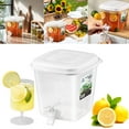thumbnail image 4 of Yucurem Beverage Water Dispenser With Lid Fridge Drink Dispenser Juice Jug Kitchen Essentials (Square 3.5L), 4 of 10