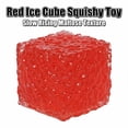 thumbnail image 2 of Red Ice Cube Squishy Toy with Slow Rising Texture, Single Piece, Vibrant Red, for Relaxation, Squeeze Toy, 2 of 3