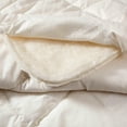 thumbnail image 5 of SUSSEXHOME Wool Filled Comforter Duvet, Soft Bedspread, Hypoallergenic, 100% Cotton Down Alternative Comforter, Reversible, Breathable and Washable, Embroidery Stitch Quilt Bedding, Off White, 5 of 6