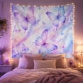 thumbnail image 2 of Three Large Butterflies in a Lilac and Blue Watercolor Sky, Whimsical Watercolor for Butterfly Lovers, Abstract Wall Art Decor, Housewarming Gift Tapestry Wall Hanging for Living Room and Bedroom, 2 of 7