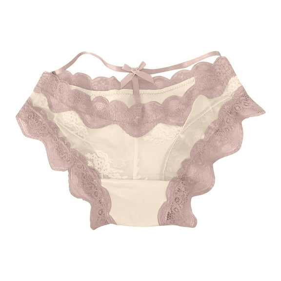 Ruimatai Women's Lace Underwear Sexy Low Rise Thong Comfortable Breathable French Court Satin Panties Solid Mid-Rise Hip Lift Soft Stretchy Briefs for Daily Wear Dating Party