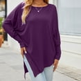 thumbnail image 5 of Zpanxa Fall Shirts Sales Womens Autumn Winter Plus Size Pullover Tops Casual Long Sleeve Blouse Sweatshirt, Purple, XXXXL, 5 of 8