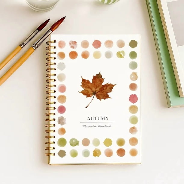 Cuaderno de acuarelas para principiantes | 12 Proyectos Ilustrados Paso a Paso | Encuadernación Lay-Flat | Papel perforado de 120 lb | Arrancar fácilmente | 6,5" x 9" | Regalo de libro de acuarela