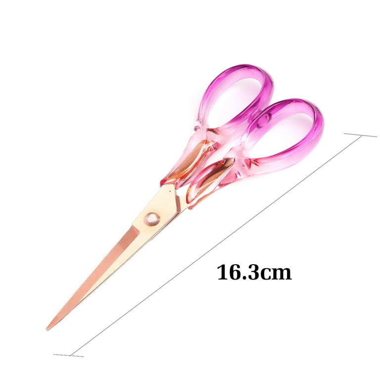 Creechwa Purple Red Acrylic Scissors, Stainless Steel Craft Scissors, Clear  Stylish Scissors Stationery Tool for Office, Home, School