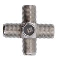 thumbnail image 4 of 2X Paquete de 10 Combinaciones de Divisores de Cable Coaxial de Tipo F de 3 Vías Hembra A 3 Hembras para Video VCR Antena TV Cable Satélite, Plateado, 4 of 5