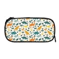 thumbnail image 5 of Uemuo Dinosaurs and Tropical Leaves Printed Pencil Pen Case, Portable Pencil Pouch with Zipper, Compact Stationery Bag Makeup Bag, Pencil Bag for Home Office, 5 of 9