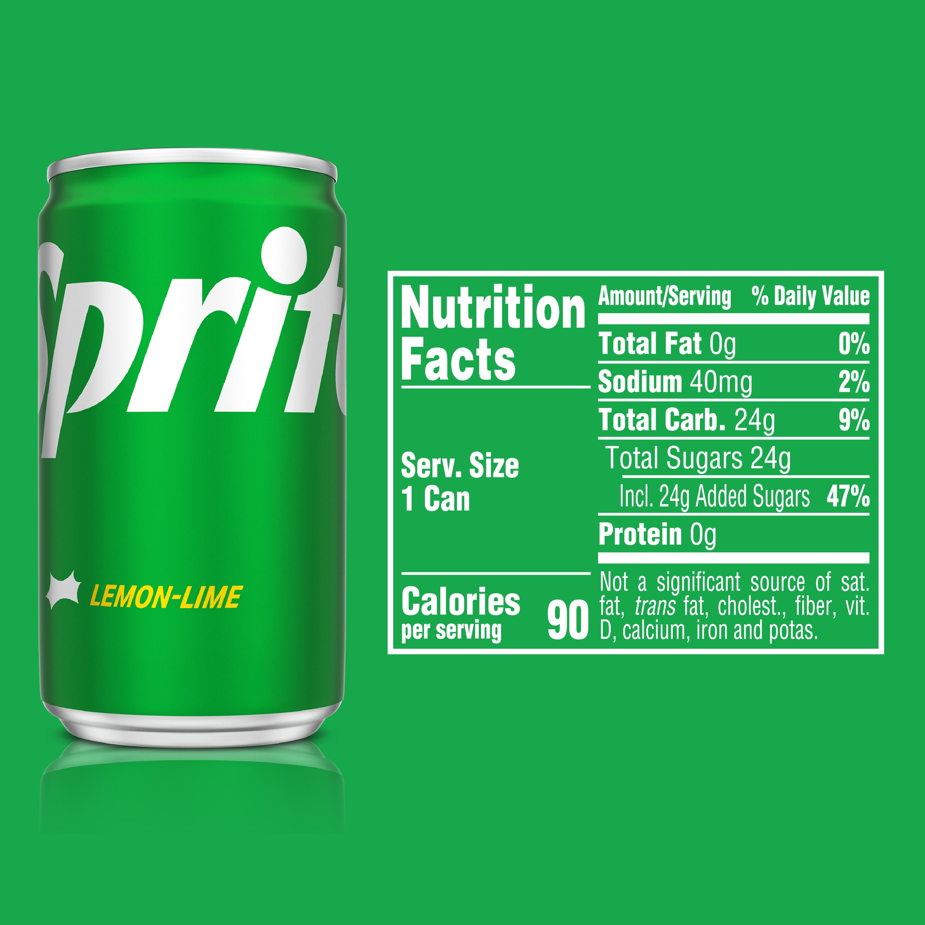 Sprite Lemon Lime Mini Soda Pop Soft Drink, 7.5 fl oz, 10 Pack Cans 