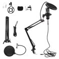 thumbnail image 4 of Condenser Microphone Kit, Directional Pickup USB Low Noise Condenser Microphone  For Computer For Notebook For For PC Desktop Black+Black, 4 of 8