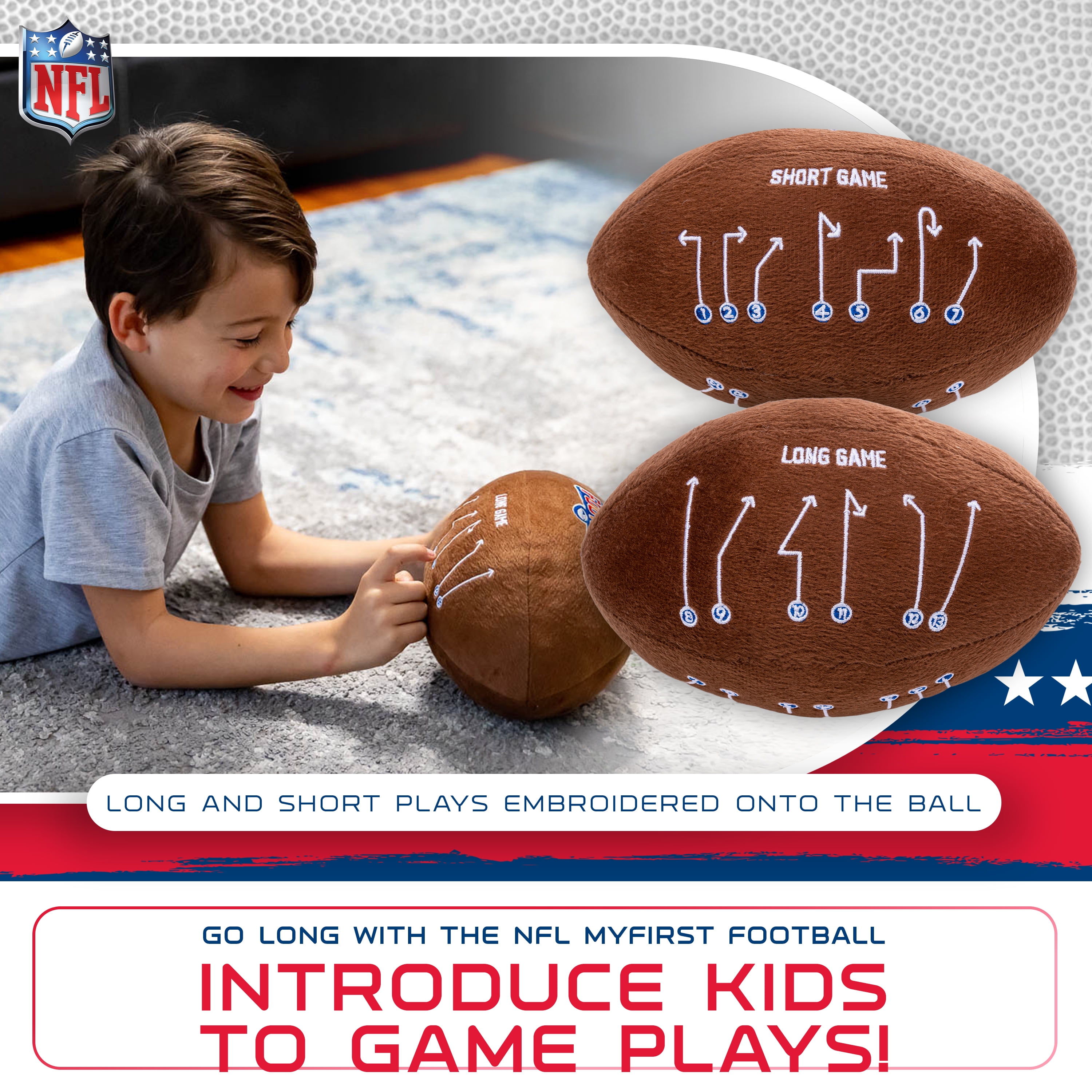 Franklin Sports Kids Soft Plush Football - NFL MyFirst Football Stuffed Football Plush Toy for Kids - Toy Football + Stuffed Plush - Fun Kids Toy + Football Room Decoration - 12"