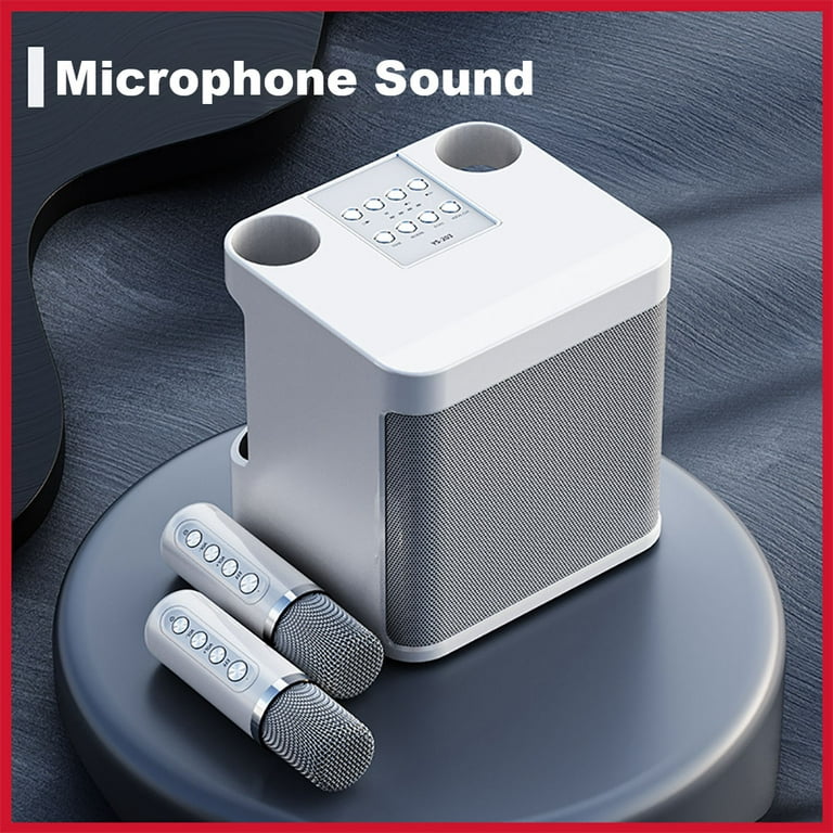 Haut-parleur Karaoké Bluetooth YS-203 Microphone sans fil (argent)