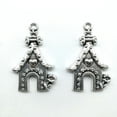 thumbnail image 2 of U8MO 10/40pcs flower house antique silver charms pendants jewelry marking DIY 31*19mm-4pcs, 2 of 8