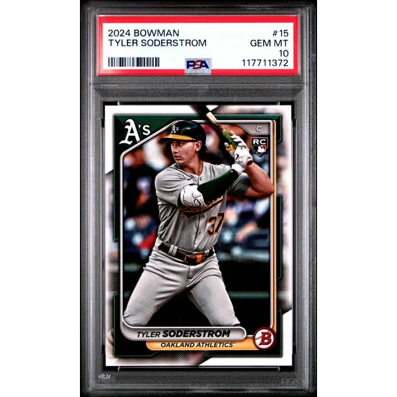 Graded 2024 Topps Bowman Tyler Soderstrom #15 Rookie RC Baseball Card PSA 10 Gem Mint