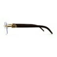 thumbnail image 3 of OG Rhinestone Stud Rimless Rectangle 90s Hip Hop Rapper Gold Brown Clear Lens Eyeglasses, 3 of 4