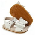 thumbnail image 5 of Infant Baby Girl Shoes Summer Baby Bow Flats Sandals Toddler Solid Color Shoes PU Leather(0-18M), 5 of 6