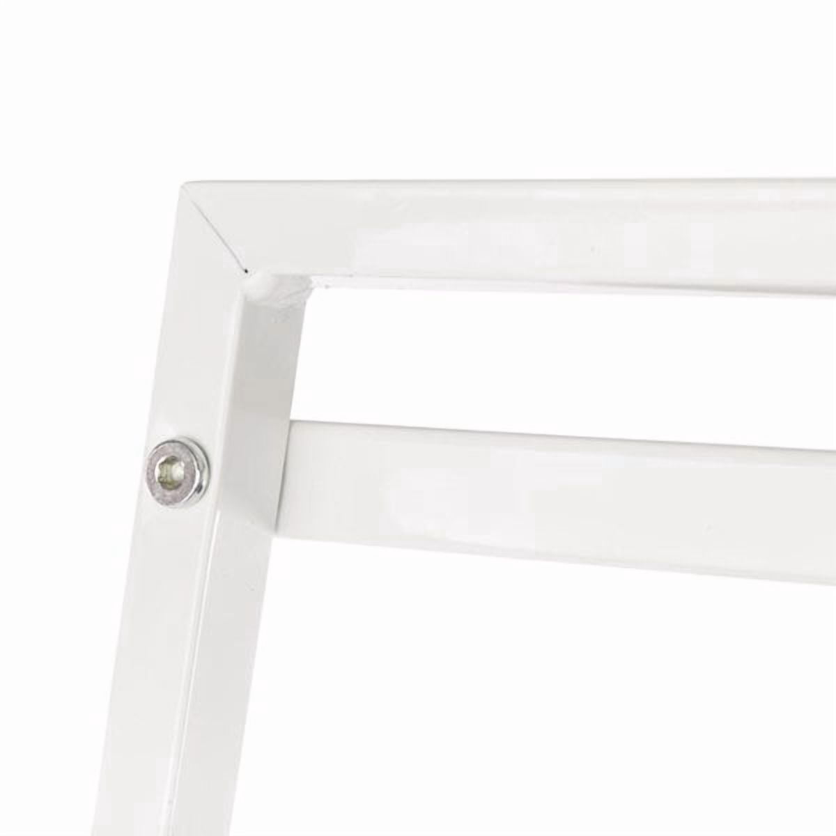 Alvantor 4 Tier Iron Bookshelf, Freestanding Bookcase Storage Shelf for Books and Decor, 23.62 x 13.78 x 57.87 in, Ivory White
