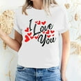 thumbnail image 1 of Pisexur T-shirt de la Saint-Valentin pour Femmes, Imprimé Amour, Manches Courtes, Col Rond, 1 of 5