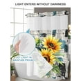 thumbnail image 4 of No Hook Cloth Fabric Shower Curtain with Snap in Liner, Yellow Sunflowers Waterproof Shower Curtains Set with See Through Top Window, Retro Farmhouse Botanical Flowers Leaf Bath Curtains 54"x78", 4 of 6