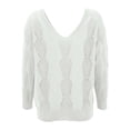 thumbnail image 6 of Ediodpoh Reversible Knit Cardigan for Women Long Sleeve Open Front Sweater with Backless Design Outwear for Fall Winter White XL, 6 of 6