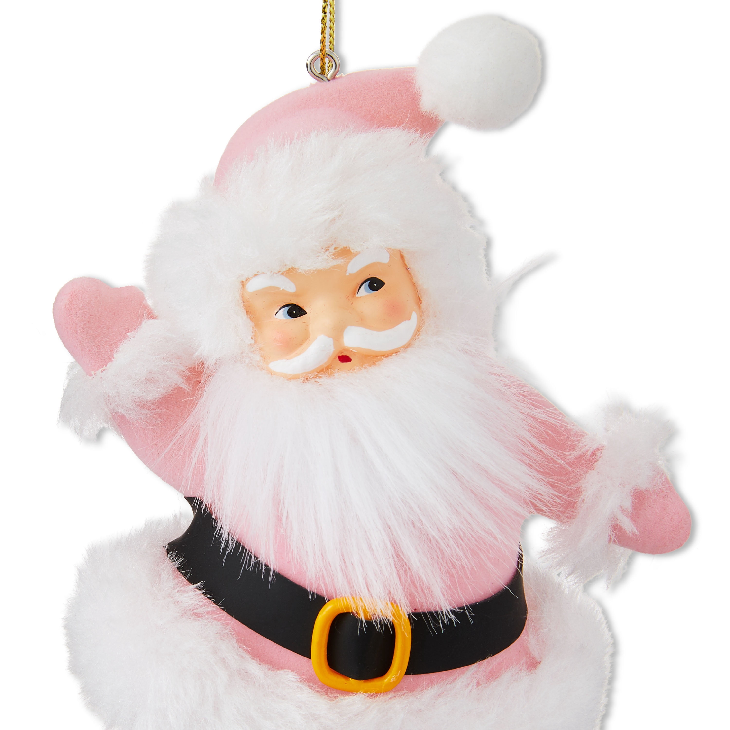 Mr. Christmas 5-inch Flocked Dancing Santa Ornament, Teal
