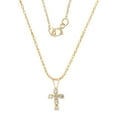 thumbnail image 3 of Brilliance Fine Girl’s/Tween 14K Yellow Gold CZ Cross Pendant, 18” Chain, 3 of 3