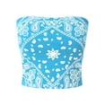 thumbnail image 1 of MixMatchy Women's Causal Paisley Print Strapless Basic Tube Top, 1 of 4