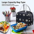 thumbnail image 2 of Lunch Bags Insulated Lunch Cooler Bags with Front Pocket Portable Thermal Leakproof for Men Adults Girls Kids Work Outdoor Picnic (Black-Daisy), 2 of 3
