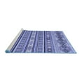 thumbnail image 2 of Ahgly Company Machine Washable Indoor Round Abstract Blue Modern Area Rugs, 4' Round, 2 of 4