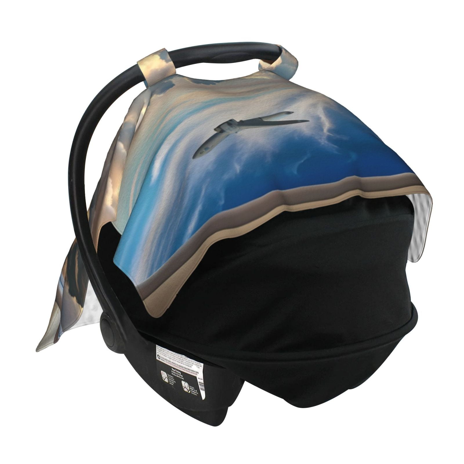 Car Seat Cover Baby - Sunset Airplane Travel View Breathable Infant Car Seat Cover for Baby Carseat, Lightweight Comfort Baby Essentials Must Haves Newborn Stuff for Girl Boy