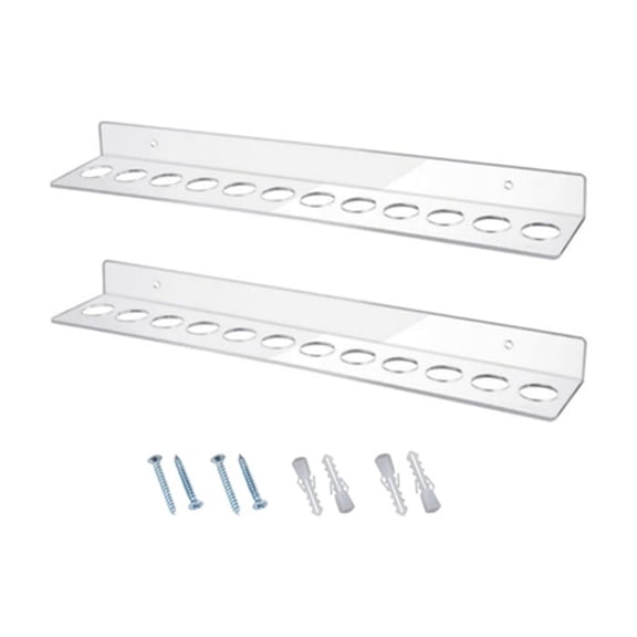 Clear 12 Slot Scissor Wall Rack Acrylic Tool Holder Kitchen Use Shelving