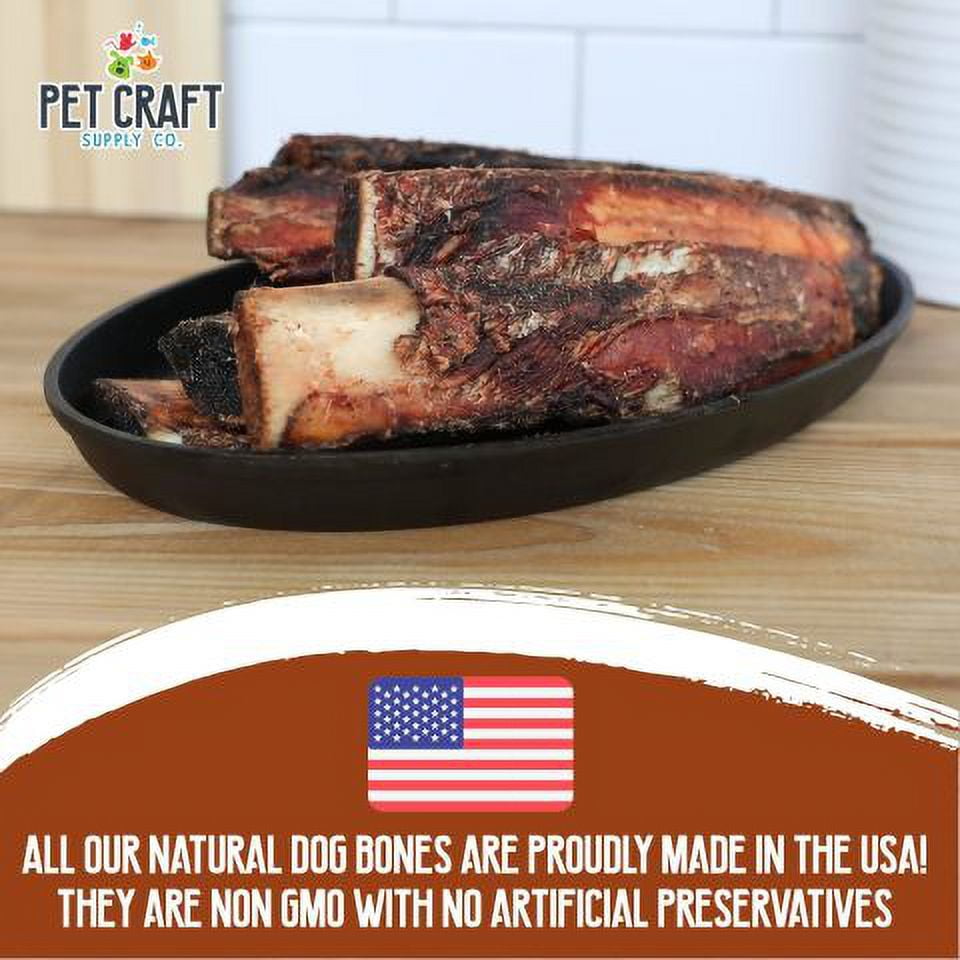 Pet Craft Supply Beef Rib Bones All Natural Healthy Dog Chews Treats for Aggressive Chewers Long Lasting Rawhide Free, Premium Grade Slow Roasted for Puppies Small Medium Dogs, Pack of 10
