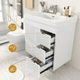 thumbnail image 5 of PPorfamilia Bathroom Vanity Cabinet with Ceramic Sink, Faucet and 3 Drawers, White, 5 of 9