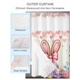 thumbnail image 4 of No Hook Shower Curtain with Snap-in Liner, Easter Waterproof Fabric Bathroom Curtains, Spring Rabbit Ear Colorful Eggs Love Flowers Bath Curtains & Mesh Top Window 60"x72", 4 of 9
