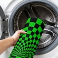 thumbnail image 6 of 2'x6' Rug Runners for Hallways Kitchen, Green Black Checkered Non Slip Entryway Beside Floor Carpet Runner, Modern Abstract Art Washable Laundry Room Bedroom Throw Rugs Mat for Family Pet, 6 of 8