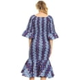 thumbnail image 2 of Sakkas Zarah Women's African Ankara Body-con Off shoulder Mermaid Pocket Dress - 45-Multi - Regular-MidLength, 2 of 5