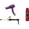 Hot Tools 1875 Watt Ionic Hair Dryer with 3/4" Hair Curling Iron Combo with FREE OldSpice Body Spray Included