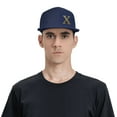 thumbnail image 4 of ZICANCN Alphabet X Pattern Baseball Caps, Trucker Hats for Men And Women, Adjustable Breathable Flat Caps, Navy Blue, 4 of 6