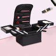 thumbnail image 4 of Maletín Maquillaje Neceser Maquillaje Cosméticos Grande Estuche Bolsa Maquillaje de Uñas Profesional Maleta de Makeup Organizador Beauty Case de Viaje Manicura para Mujer con Correa, 4 of 5
