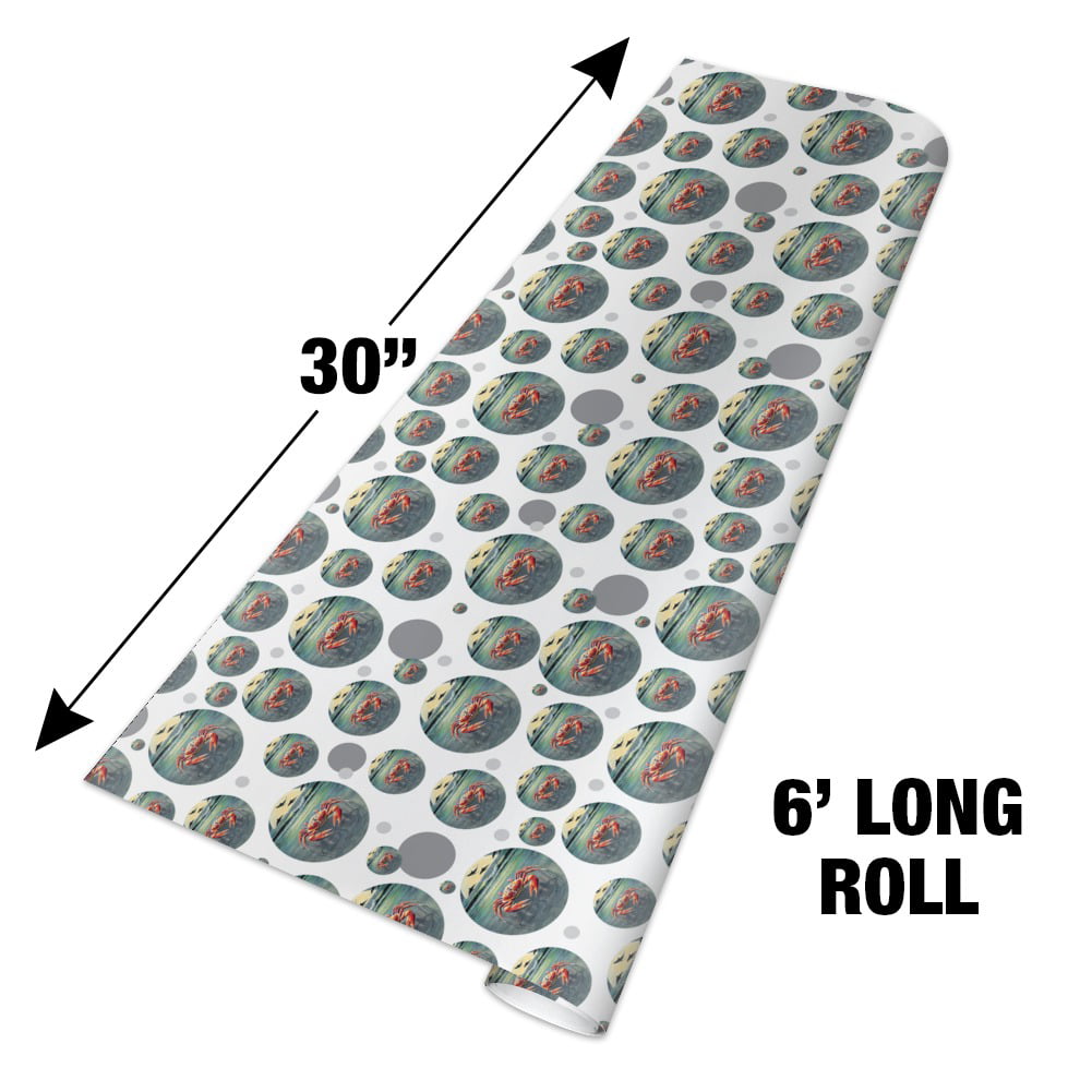 Details about   Zodiac Cancer Crab Moonlit Beach Kraft Gift Wrap Wrapping Paper Roll 