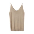 thumbnail image 2 of V-neck Shimmering Knit Tank Top Everyday Casual Solid-Color Women's Summer Fashion, 2 of 3