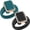 Black and Ocean Rose Gold, variant on Emerald Silicone Rings with Metal Frame & CZ Stones - 2 Rings Set