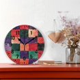 thumbnail image 2 of Yayeee 10" Wall Clock Battery Operated Quartz Round Silent Non-Ticking Home Decor,Red and Purple Plaid Pattern, 2 of 6