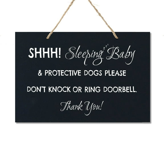LifeSong Milestones Sleeping Baby Rope Sign for Front Door - 8x12