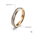 thumbnail image 2 of PAMTIER 4mm Unisex Tungsten Steel Domed Rose Gold Carbon Fiber Imitated Meteorite Inlaid Stackable Ring Promise Wedding Band Comfort Fit Size 8, 2 of 5