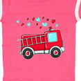 thumbnail image 4 of Inktastic Valentine Fire Truck with Hearts Boys or Girls Baby Bodysuit, 4 of 5